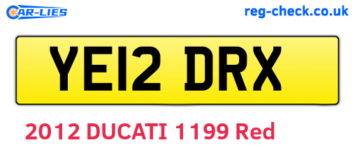 YE12DRX are the vehicle registration plates.