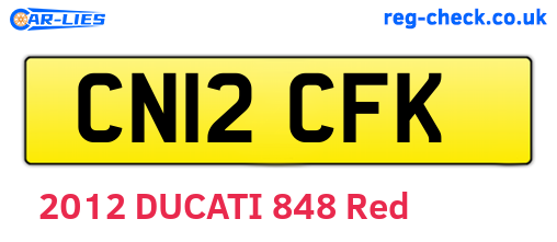 CN12CFK are the vehicle registration plates.