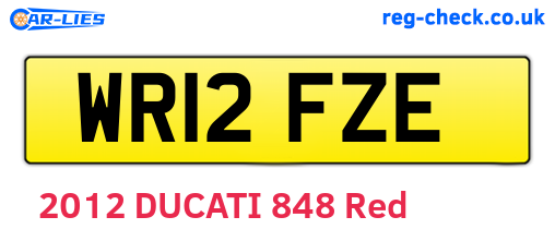WR12FZE are the vehicle registration plates.