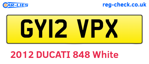 GY12VPX are the vehicle registration plates.