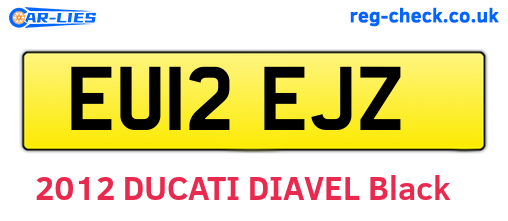 EU12EJZ are the vehicle registration plates.