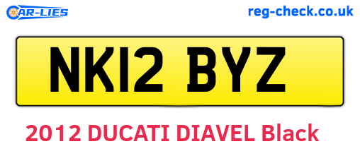 NK12BYZ are the vehicle registration plates.