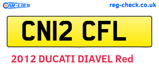 CN12CFL are the vehicle registration plates.