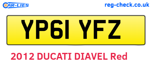 YP61YFZ are the vehicle registration plates.
