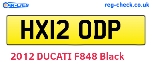 HX12ODP are the vehicle registration plates.
