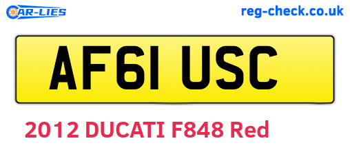 AF61USC are the vehicle registration plates.