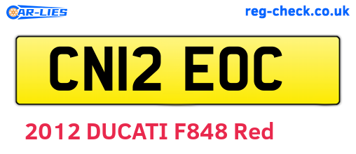 CN12EOC are the vehicle registration plates.