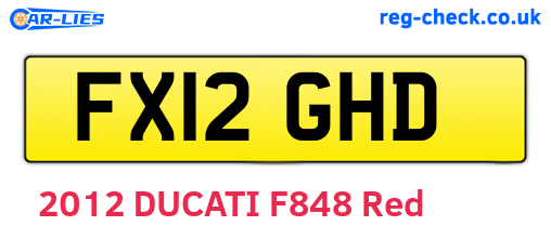 FX12GHD are the vehicle registration plates.