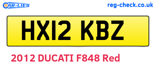 HX12KBZ are the vehicle registration plates.