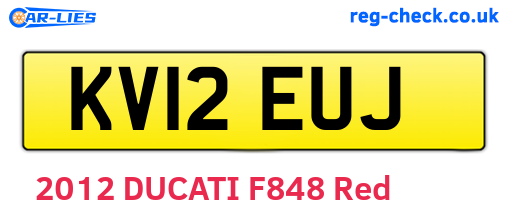 KV12EUJ are the vehicle registration plates.