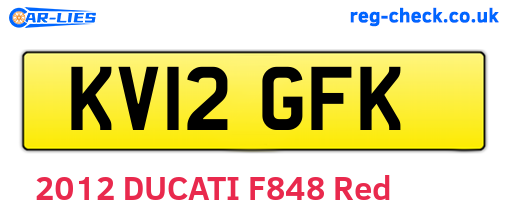 KV12GFK are the vehicle registration plates.
