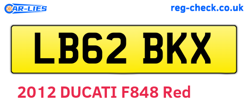 LB62BKX are the vehicle registration plates.