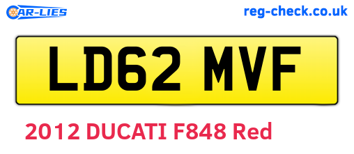 LD62MVF are the vehicle registration plates.