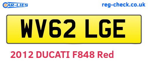 WV62LGE are the vehicle registration plates.
