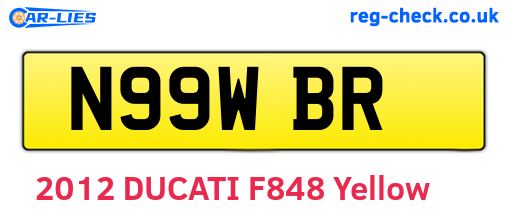 N99WBR are the vehicle registration plates.