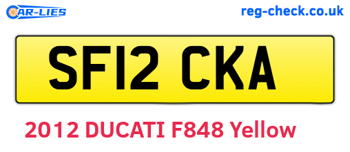 SF12CKA are the vehicle registration plates.