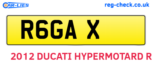 R6GAX are the vehicle registration plates.