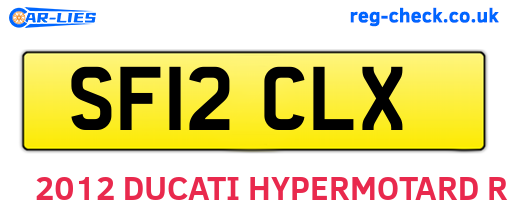 SF12CLX are the vehicle registration plates.