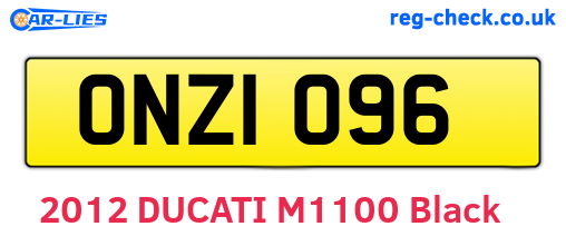 ONZ1096 are the vehicle registration plates.