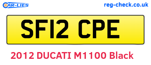 SF12CPE are the vehicle registration plates.