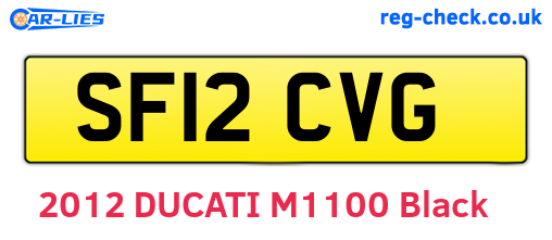 SF12CVG are the vehicle registration plates.
