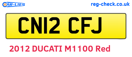 CN12CFJ are the vehicle registration plates.