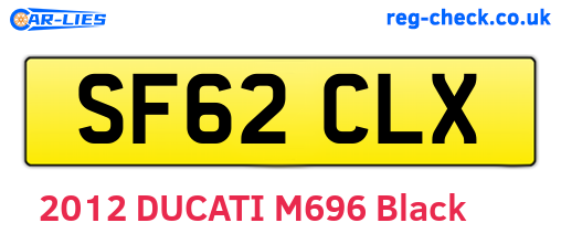 SF62CLX are the vehicle registration plates.