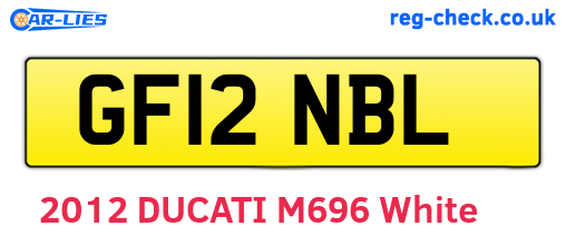 GF12NBL are the vehicle registration plates.