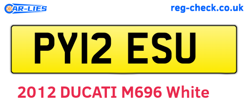 PY12ESU are the vehicle registration plates.