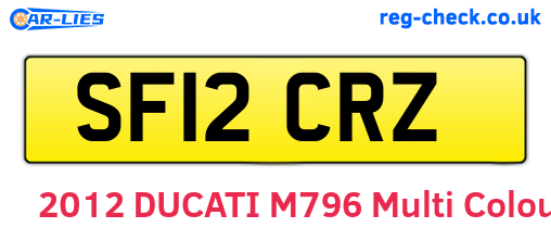 SF12CRZ are the vehicle registration plates.
