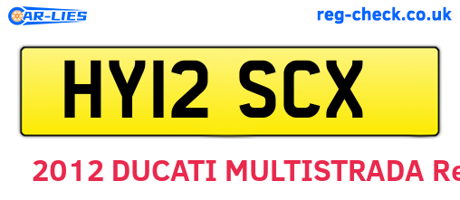 HY12SCX are the vehicle registration plates.