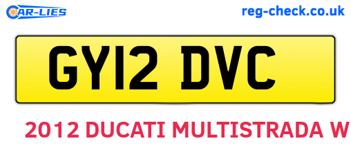 GY12DVC are the vehicle registration plates.
