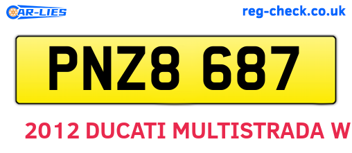 PNZ8687 are the vehicle registration plates.