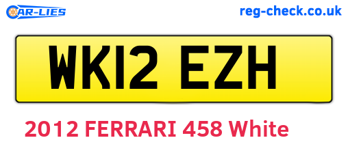 WK12EZH are the vehicle registration plates.