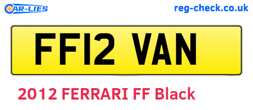 FF12VAN are the vehicle registration plates.
