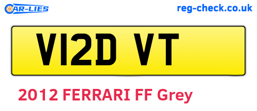V12DVT are the vehicle registration plates.