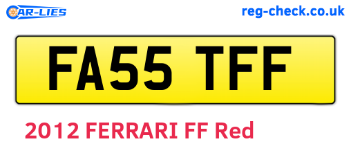 FA55TFF are the vehicle registration plates.
