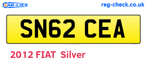SN62CEA are the vehicle registration plates.