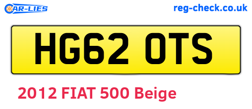 HG62OTS are the vehicle registration plates.