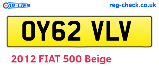 OY62VLV are the vehicle registration plates.