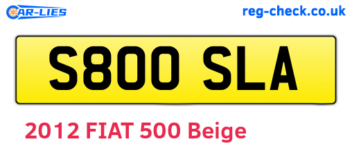 S800SLA are the vehicle registration plates.
