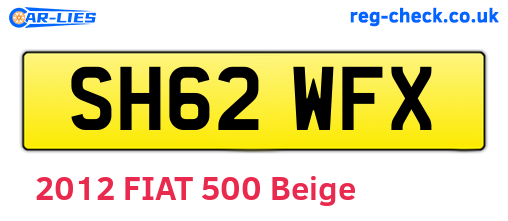 SH62WFX are the vehicle registration plates.