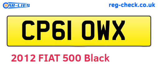 CP61OWX are the vehicle registration plates.