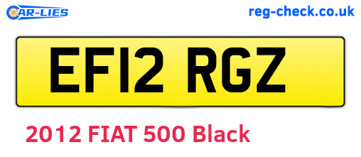 EF12RGZ are the vehicle registration plates.