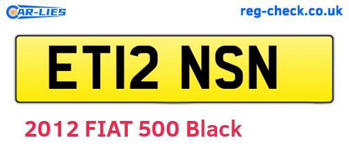 ET12NSN are the vehicle registration plates.