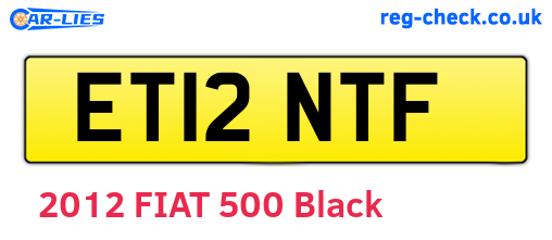 ET12NTF are the vehicle registration plates.