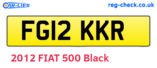 FG12KKR are the vehicle registration plates.
