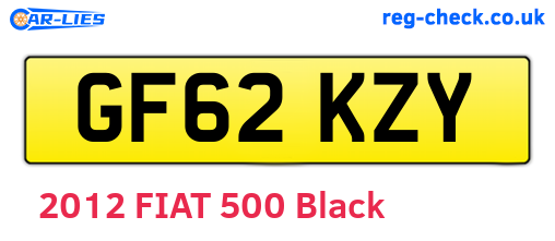 GF62KZY are the vehicle registration plates.