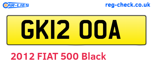 GK12OOA are the vehicle registration plates.