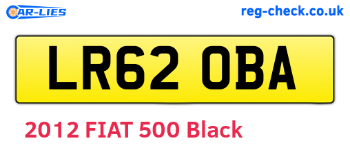 LR62OBA are the vehicle registration plates.